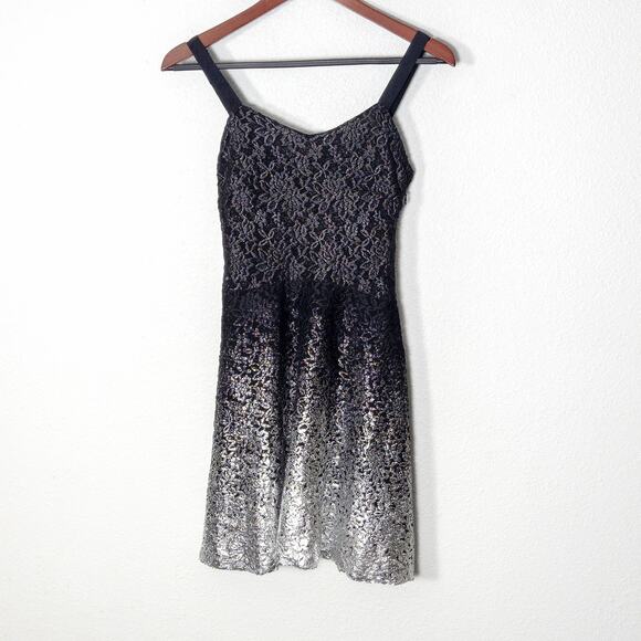 Free People Dresses & Skirts - Free People Women’s Dress XS NYE Party Sparkle Ombre Foil Fit Flare Metallic